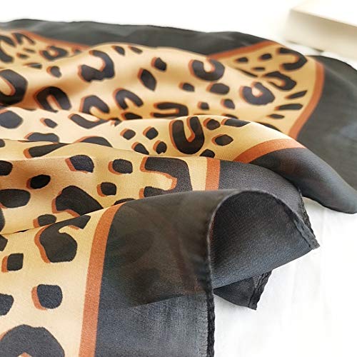 FONYVE Silk Feeling Scarf Medium Square Satin Head Wrap for Women 27.5 inches - Image 4
