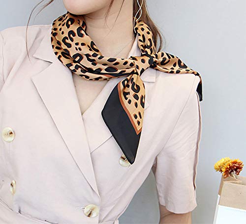 FONYVE Silk Feeling Scarf Medium Square Satin Head Wrap for Women 27.5 inches - Image 3