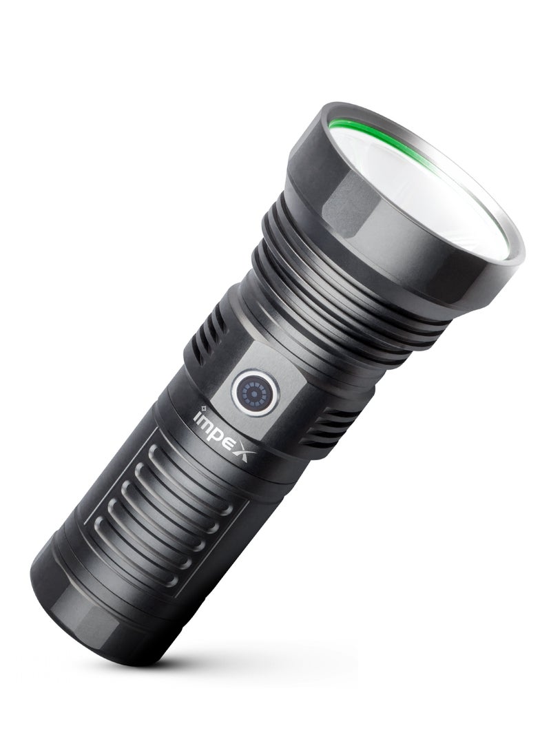 Impex Rechargeable LED Flashlight, 40W T40 LED Torch, 7500mAh Li-ion Battery, Aircraft-Grade Aluminum Body, Built-in Power Bank, Type-C Charging, 1000LM Brightness, 5 Modes - Ultra X40  - Image 1