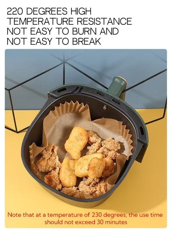 Food Grade - 100Pcs Air Fryer Liners Greaseproof Nonstick Square Parchment Papers - Image 1