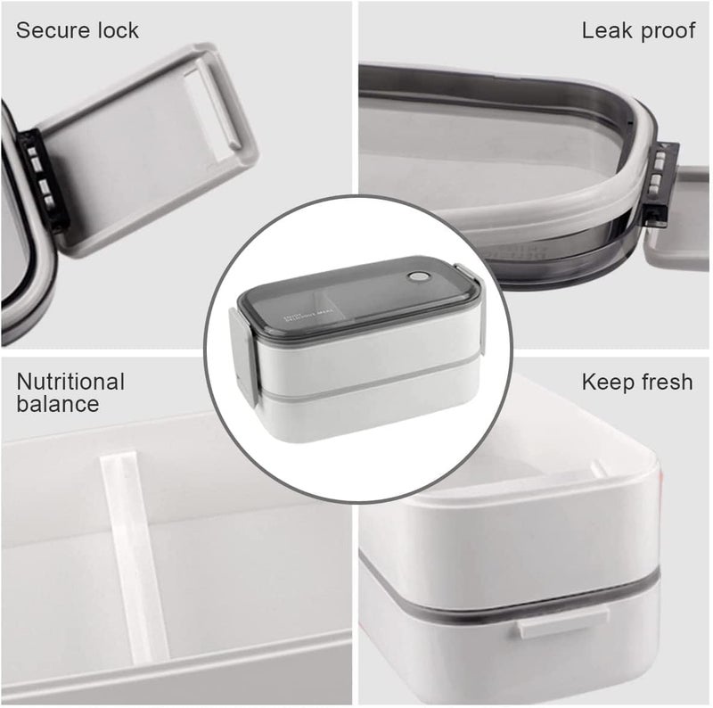 MahMir Stainless Steel Lunch Box - Insulated Bento Box Multifunctional-Containers Lunch Box Containers with 2 Compartments & Tableware(304 stainless steel 2 compartments lunch box (Red) - Image 5