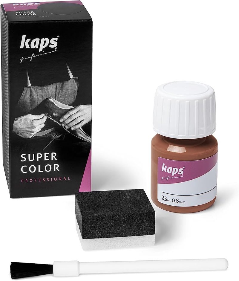 Kaps Dye Paint For Leather Shoes And Bags With Sponge And Brush, Kaps Super Color, 70 Colours (127 - Mango) - Image 1