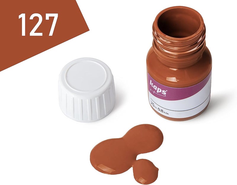 Kaps Dye Paint For Leather Shoes And Bags With Sponge And Brush, Kaps Super Color, 70 Colours (127 - Mango) - Image 3