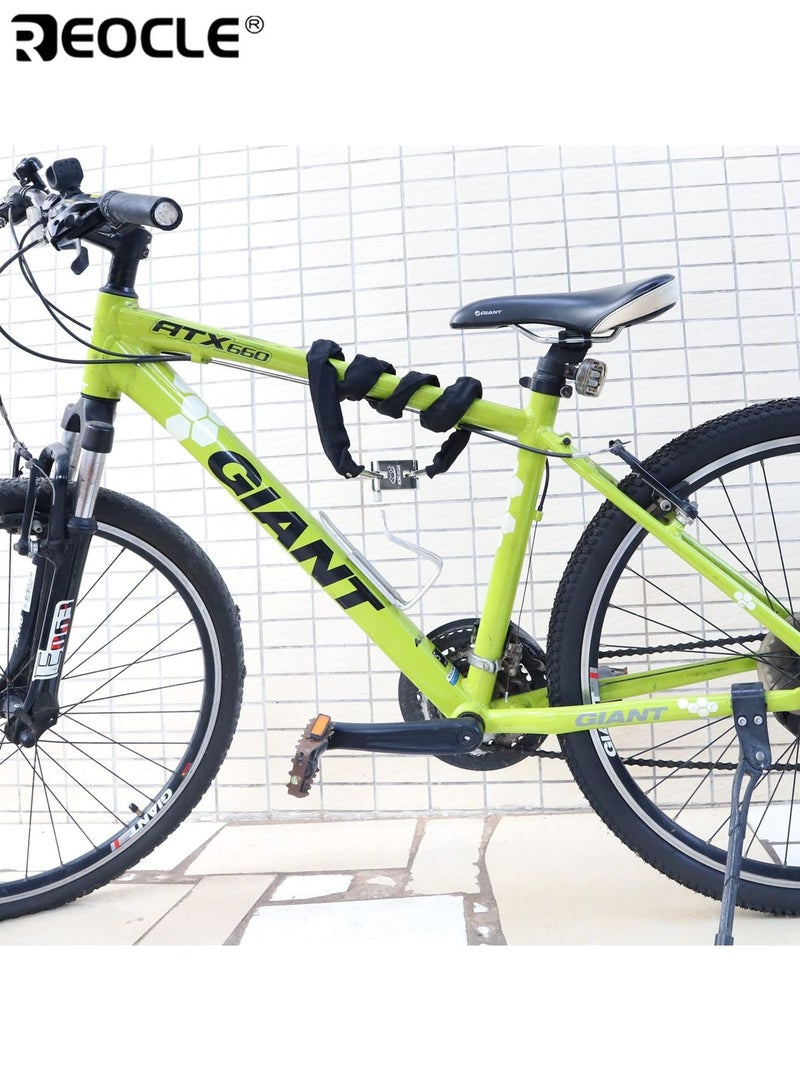 ريوكل قفل الدراجة الثقيلة قفل سلسلة مكافحة السرقة عالي الأمان مع قفل دراجة مانعة لتسرب الماء لبوابة باب سكوتر للدراجات النارية وحماية السياج (تشمل 3 مفاتيح) - Image 5