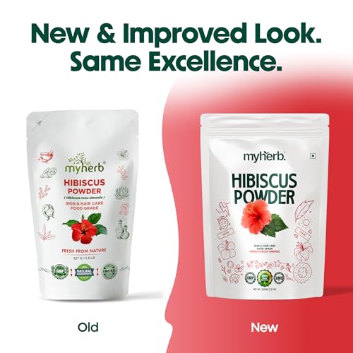 MYHERB 100% Natural Organic Hibiscus Powder (Hibiscus rosa-sinensis) || 227 Gm/0.5 Lbs || For Hair Improvement & Hair Growth || Skin Mask || For Men & Women - Image 5