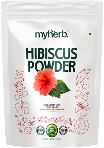 MYHERB 100% Natural Organic Hibiscus Powder (Hibiscus rosa-sinensis) || 227 Gm/0.5 Lbs || For Hair Improvement & Hair Growth || Skin Mask || For Men & Women - Image 1