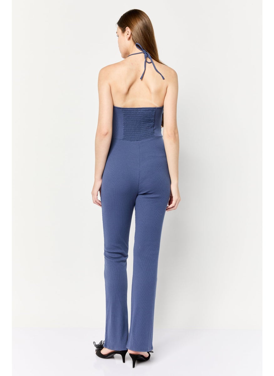 Aerie Women Ribbed Sleeveless Jumpsuit, Blue  - Image 3
