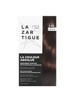 Lazartigue Lazartigue, Permanent Hair Dye with Botanical Extracts, 5.35 Chocolate, 1 Application  - Image 1