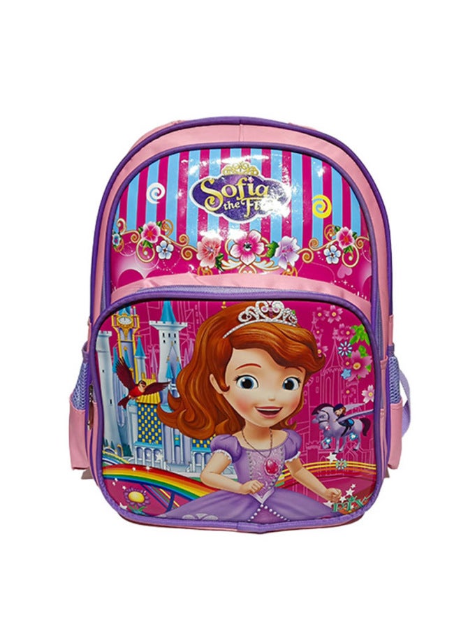 Direct Children's Schoolbag Grade 1-3 Cartoon Burden Reduction Backpack Spiderman Sophia Digital Printing-Color:Shallow Powder - Image 4