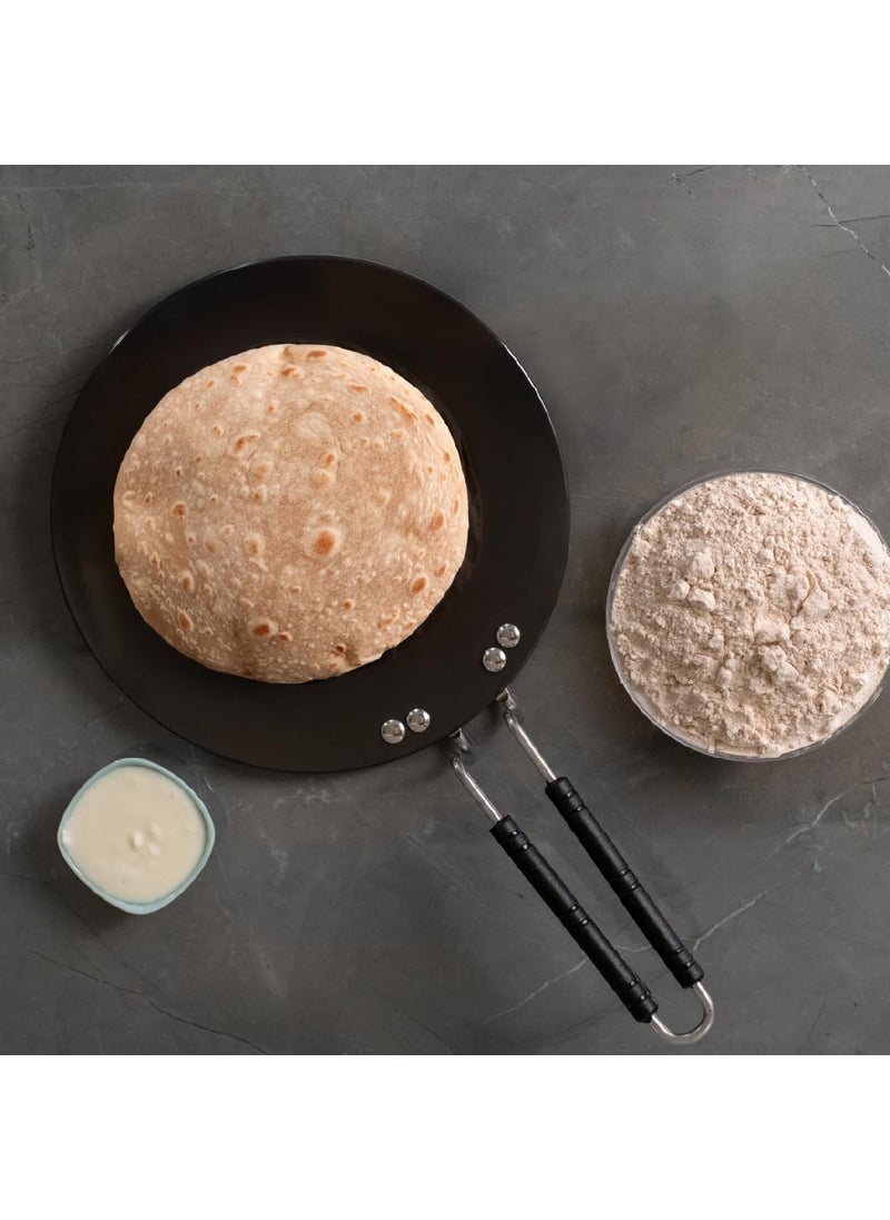 Master Master Endura 25 CM 10 Inch Hard Anodized Roti Tawa 4 MM Thick Consume Minimal Oil PFOA Chemical Free Anti Toxic Get Soft RotiParatha Easy Handle Grip Design Gas Compatible 740 GM  - Image 3