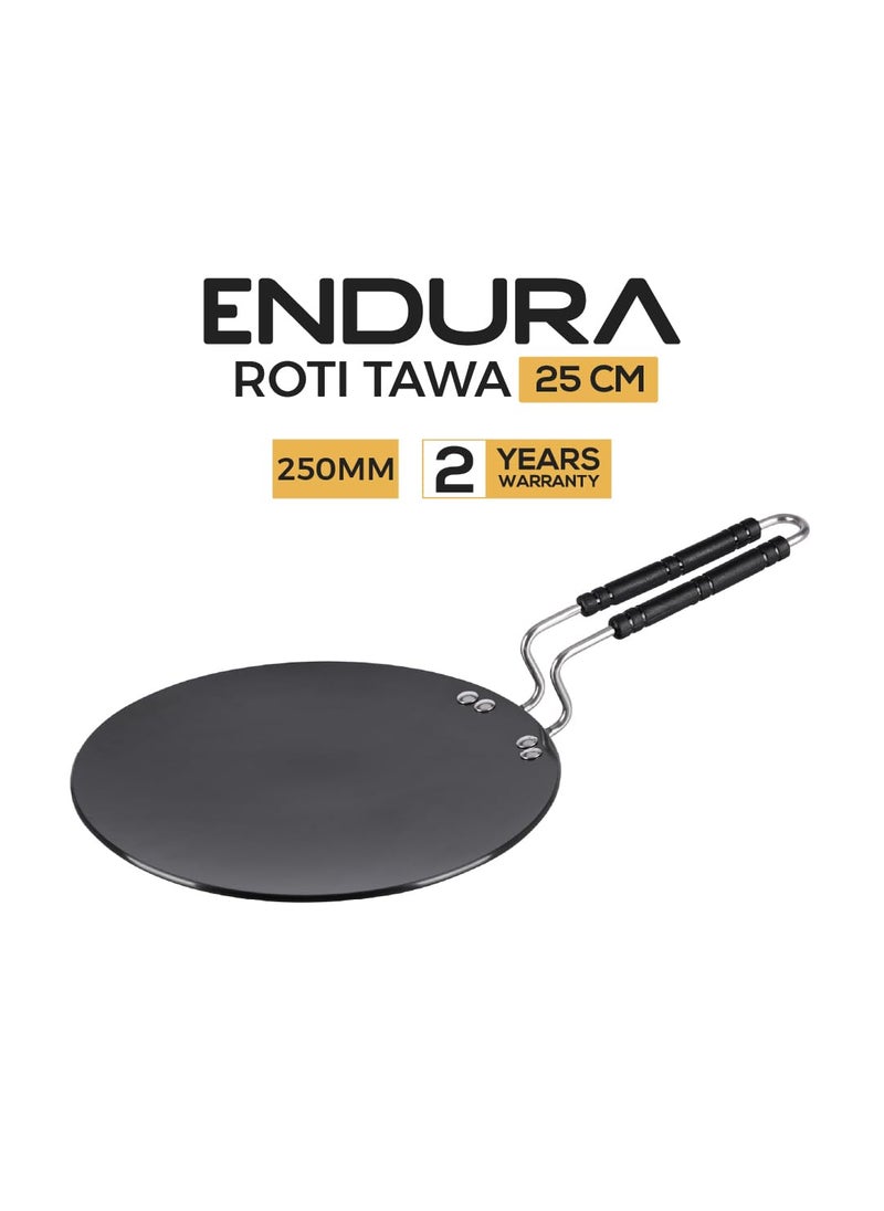 Master Master Endura 25 CM 10 Inch Hard Anodized Roti Tawa 4 MM Thick Consume Minimal Oil PFOA Chemical Free Anti Toxic Get Soft RotiParatha Easy Handle Grip Design Gas Compatible 740 GM  - Image 4