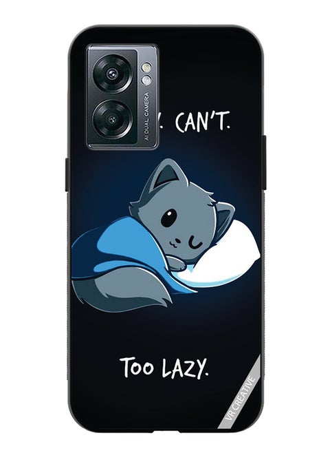 Protective Case Cover For Oppo A57 5G Sorry Cant Too Lazy Design Multicolour