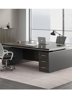 CityRiya-Long Computer Desk, 120cm Gaming Desk, Home Office Computer Desk Table, Executive Desk, Simple Laptop PC Table, Large Office Workstation, Black Home Office Computer Table, Work Writing Study Desk  - Image 2