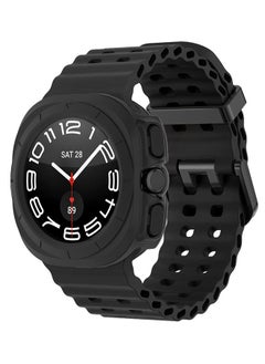 CATANES (for Samsung Galaxy Watch 7 Ultra 47mm) 2 Packs Silicone Band and Case, Soft Ocean Silicone Sport Strap Replacement Accessory  - Image 3