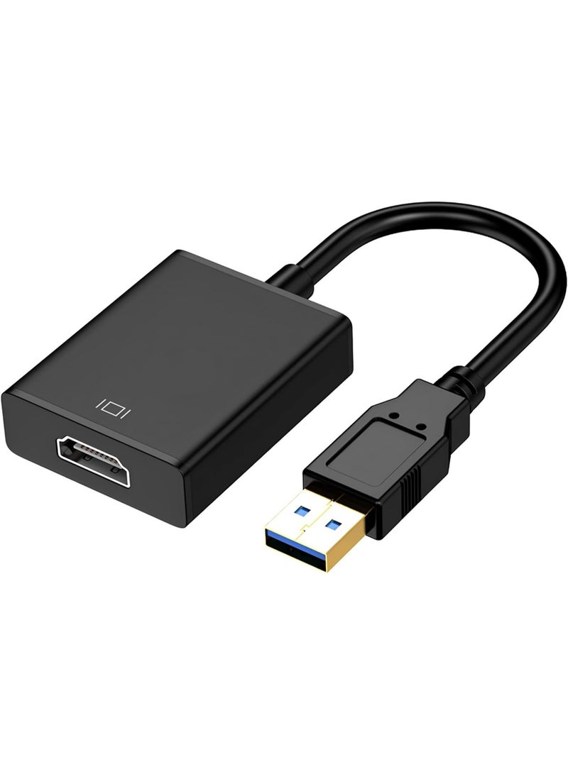 جويز محول USB إلى HDMI لشاشات Windows 11/10/8، محول HDMI USB لأجهزة الكمبيوتر المحمولة، ماك، ماك بوك برو، كابل USB 3.0 وUSB 2.0 HDMI، متوافق مع شاشات متعددة لأجهزة الكمبيوتر المكتبية والتلفزيون، أسود.  - Image 1