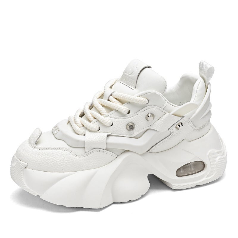 2024 Explosions Small White Shoes Black Samurai New Ins Wind Wear-Resistant Thick Sole Height Increasing Casual Shoes Work Torre Shoes - Image 1