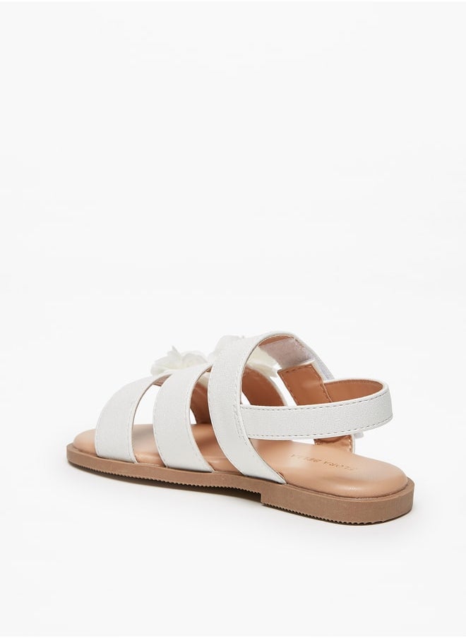 Flora Bella By Shoexpress - Girl's Floral Applique Sandals With Hook And Loop Closure - Image 1