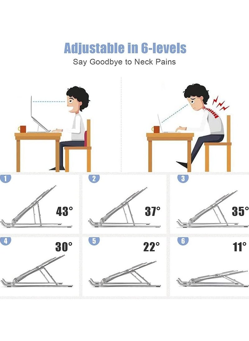 حامل كمبيوتر محمول عالمي أصلي N3 من سبائك الألومنيوم 6 مستويات ارتفاع قابل للتعديل للكمبيوتر المحمول الناهض ، حامل سطح مكتب مريح قابل للطي مع حقيبة تخزين - pzsku/Z1CE45ABB7AF297117890Z/45/_/1681506748/2b355943-6ac2-45fc-a817-05424e50a508