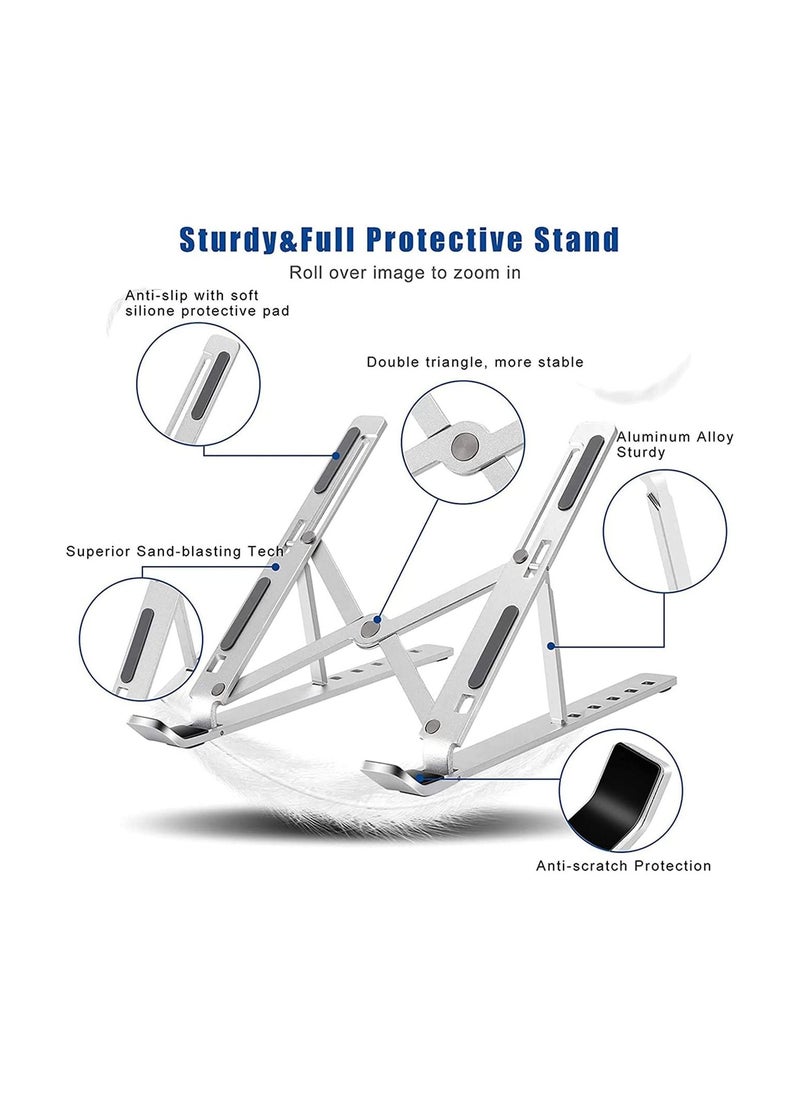 N3 Original N3 Universal Laptop Stand, Aluminum Alloy 6 Levels Height Adjustable Laptop Riser, Portable Ergonomic Desktop Holder Folding with Storage Bag  - Image 2