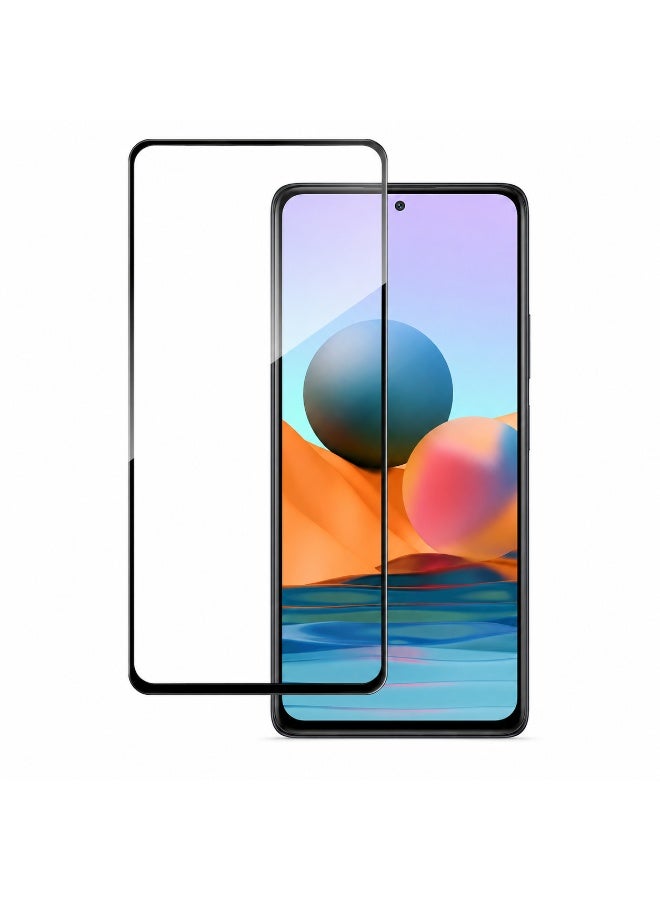 Deer Al-Ghazala Anti-Static ESD Tempered Glass Screen Protector Compatible with Xiaomi Redmi Note 10 Pro - Full Coverage Black Frame - Image 1