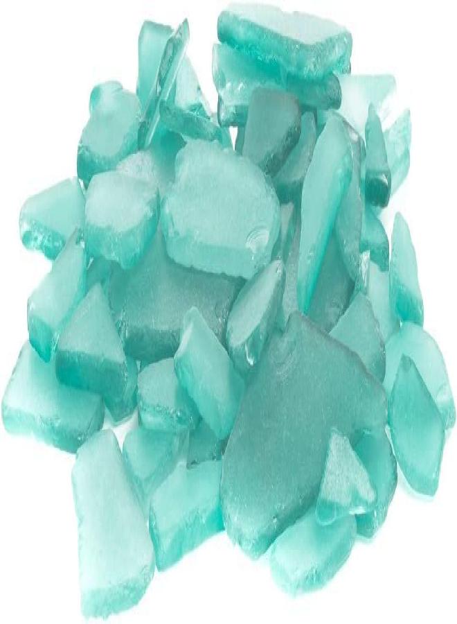 Nautical Crush Trading Sea Glass Craft - 28 Ounces Aqua Blue - Beach Glass Craft - Sea Glass Décor - Sea Glass Vase Filler - Sea Glass Crafting - Bag of Sea Glass - Craft Glass - Image 1
