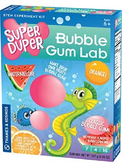Thames & Kosmos Super Duper Bubble Gum Lab Stem Experiment & Activity Kit ; Make Your Own Yummy Bubble Gum In 3 Flavors ; Learn About Science Of Elastic Materials ; Food Ingredients Included  - Image 1