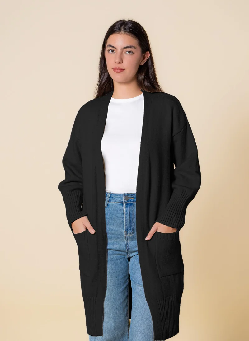 SHAPES LONG KNITTED CARDIGAN