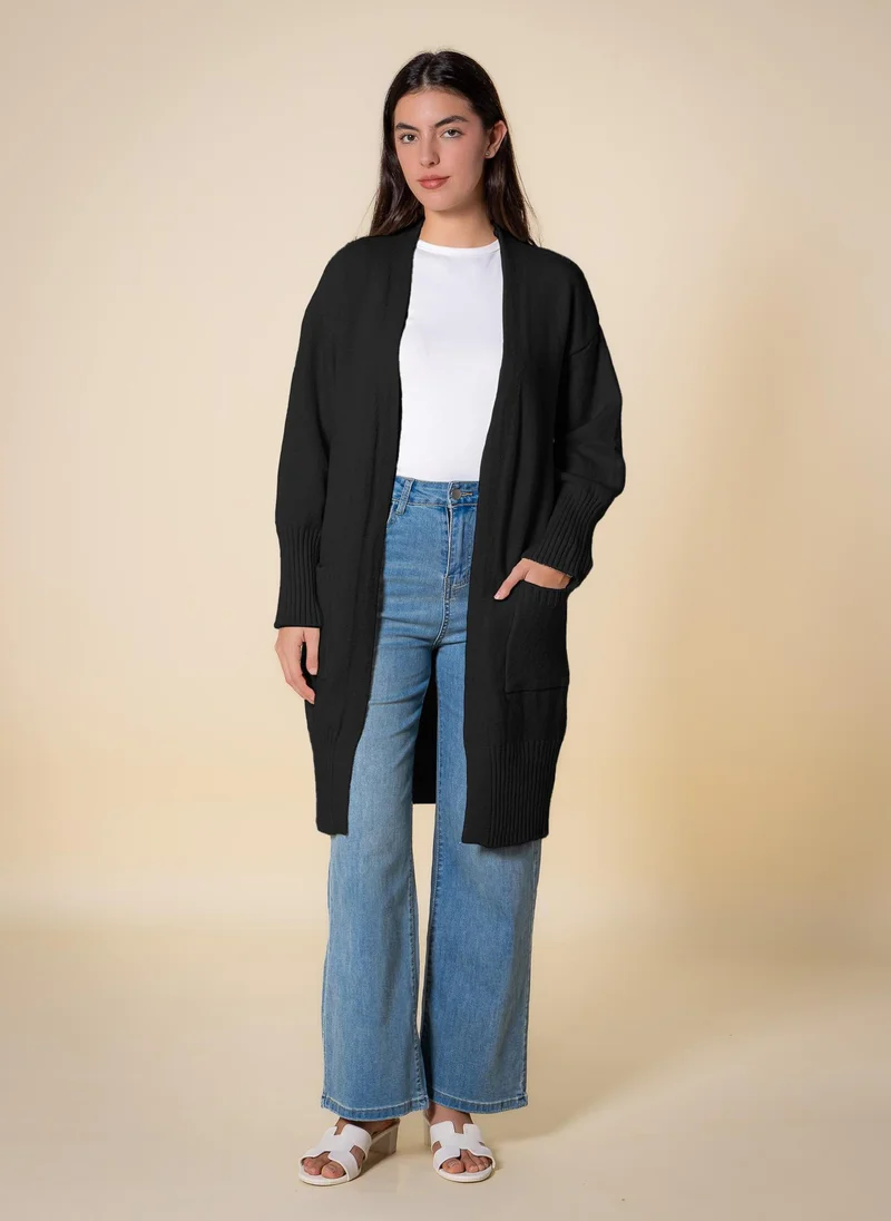 SHAPES LONG KNITTED CARDIGAN