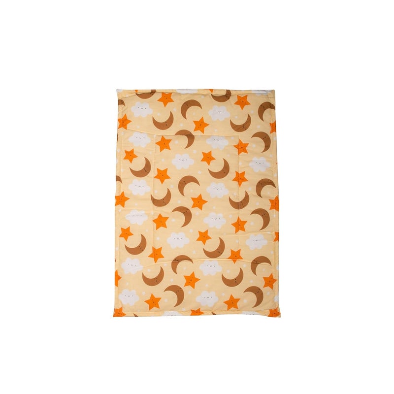 mittenbooty Baby Soft Quilted Cotton Cushioned Changing Sheet Pack of 3 with Detachable Plastic Sheet- Cloud Print Yellow - Image 2