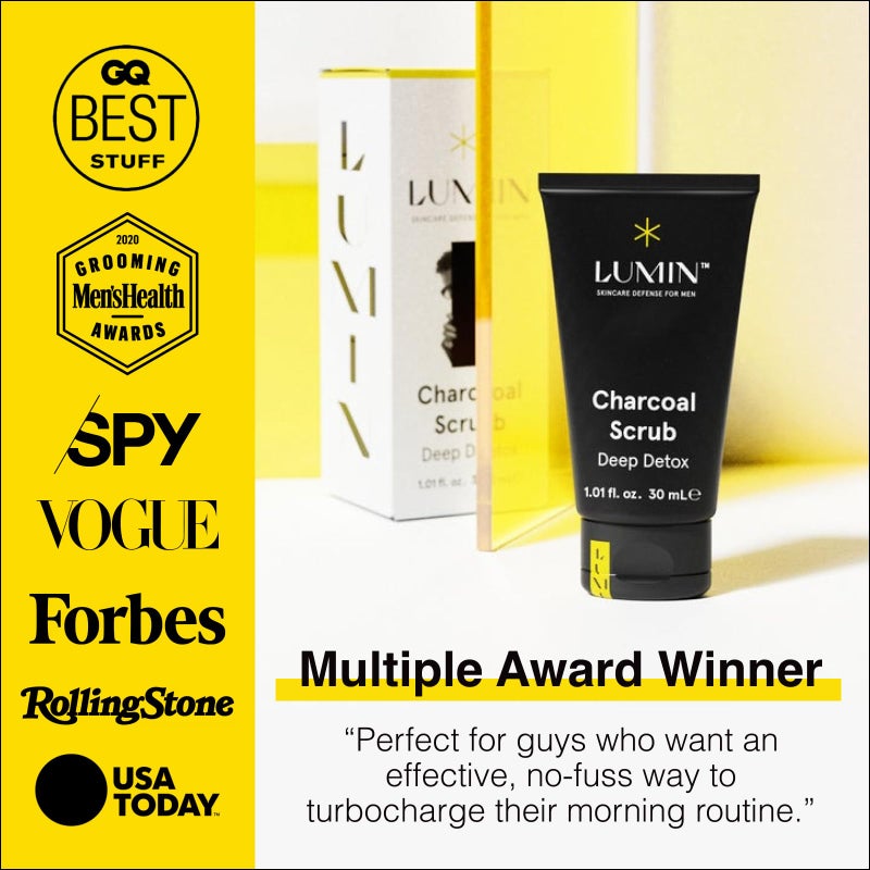 Lumin - Charcoal Scrub Deep Detox for Men - Face Cleanser for Men, Pre Shave Scrub, A charcoal face exfoliator that refreshes & rejuvenates the skin, Suitable for all skin types, 30ml, 1-Pack - Image 5