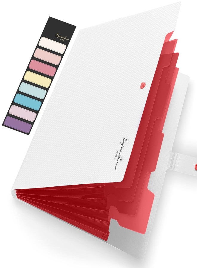 Sooez Accordion File Organizer, Letter Size Expanding File Folder with Labels, 5 Pocket Folders for Document, Portable Paper Bill Receipt Organizer for Home School Office Supplies, A4 Size, White - Image 1