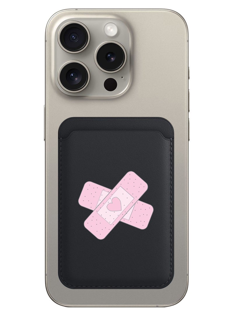 Theodor Magnetic Wallet, Compatible with MagSafe Wallet, for iPhone Wallet, for iPhone 16/15/14/13/12 Series, Not for iPhone 13/12 mini, 3 Card Holder, Vegan Leather, Black - Bandaid - Image 1