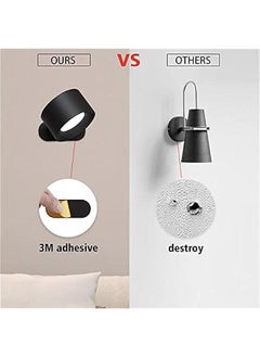 LOOPITYS LED Reading Lights, Wall Mounted Sconces with 3 Color Temperatures & 3 Brightness Levels Rechargeable Battery Magnetic Ball 360°Rotation Touch Control, Lamps for Kids Study Bedside Closet  - Image 3