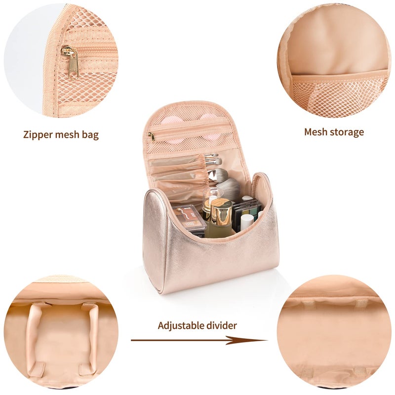 Ethereal Travel Makeup Bag, Rose Gold Makeup Bag for Women Portable Makeup Organizer Bag Large Capacity Toiletry Bag for Travel Accessories - Image 3