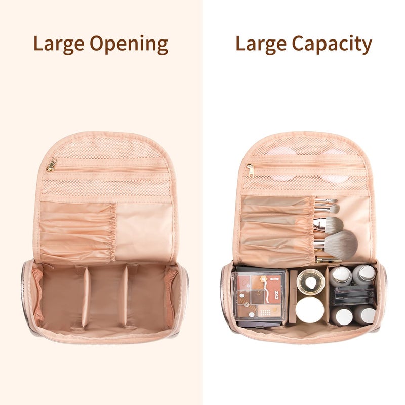 Ethereal Travel Makeup Bag, Rose Gold Makeup Bag for Women Portable Makeup Organizer Bag Large Capacity Toiletry Bag for Travel Accessories - Image 2