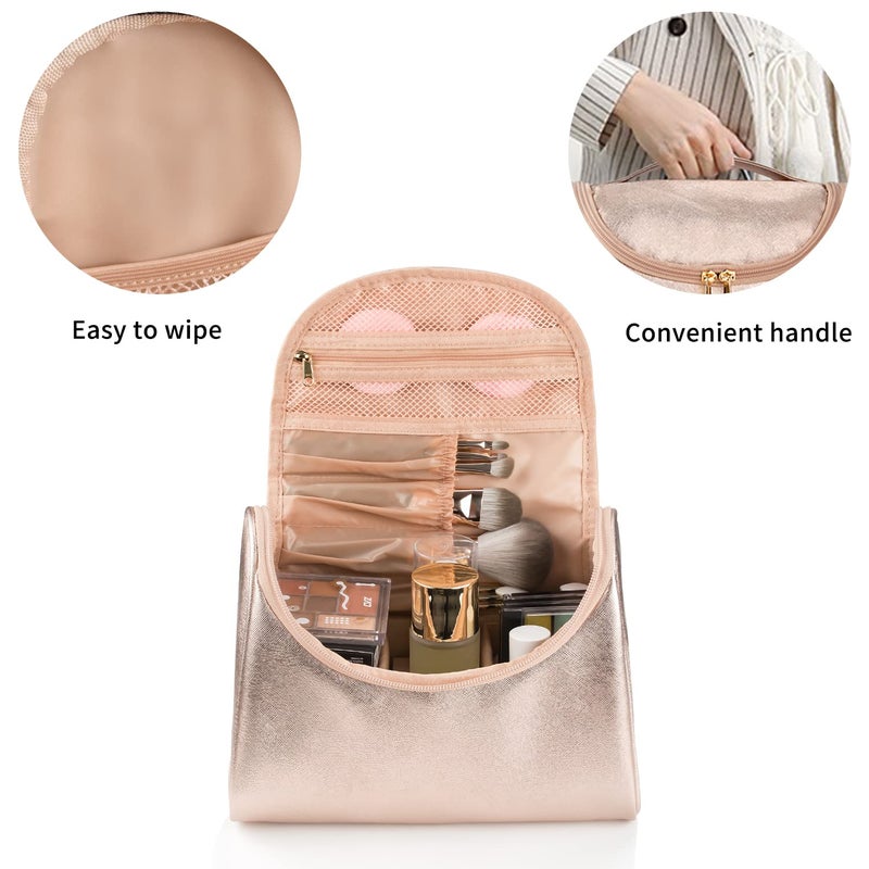 Ethereal Travel Makeup Bag, Rose Gold Makeup Bag for Women Portable Makeup Organizer Bag Large Capacity Toiletry Bag for Travel Accessories - Image 5