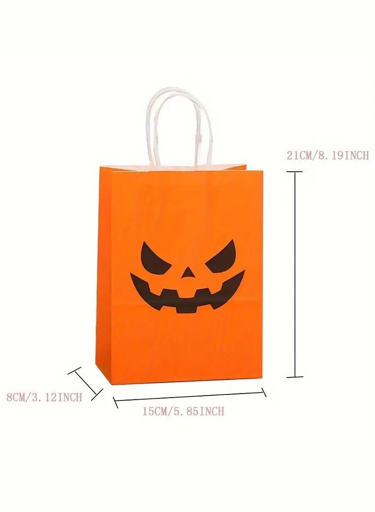 Share the Love Orange Halloween Pumpkin Gift Bag – 8x15x21 cm, Perfect for Spooky Treats & Gifts