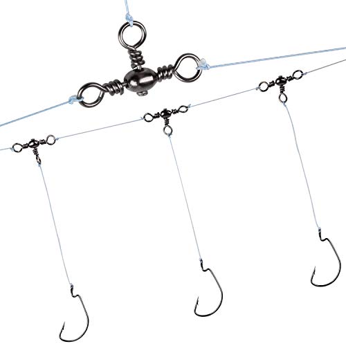 Shaddock Fishing 3 Way Swivels Fishing Kit 120pcs Heavy Duty Three Way Fishing Swivels Crossline Barrel Swivels Tackles T-Shape Fishing Line Connector Catfish Rig Triple Swivels for Saltwater Surf Fishing Rig - Image 3