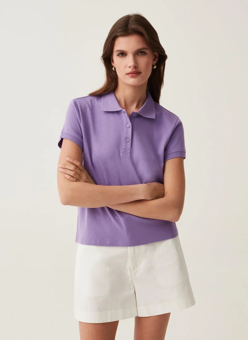Ovs Ovs Solid Colour Cotton Polo Shirt