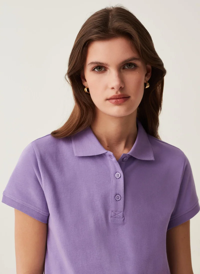 Ovs Ovs Solid Colour Cotton Polo Shirt