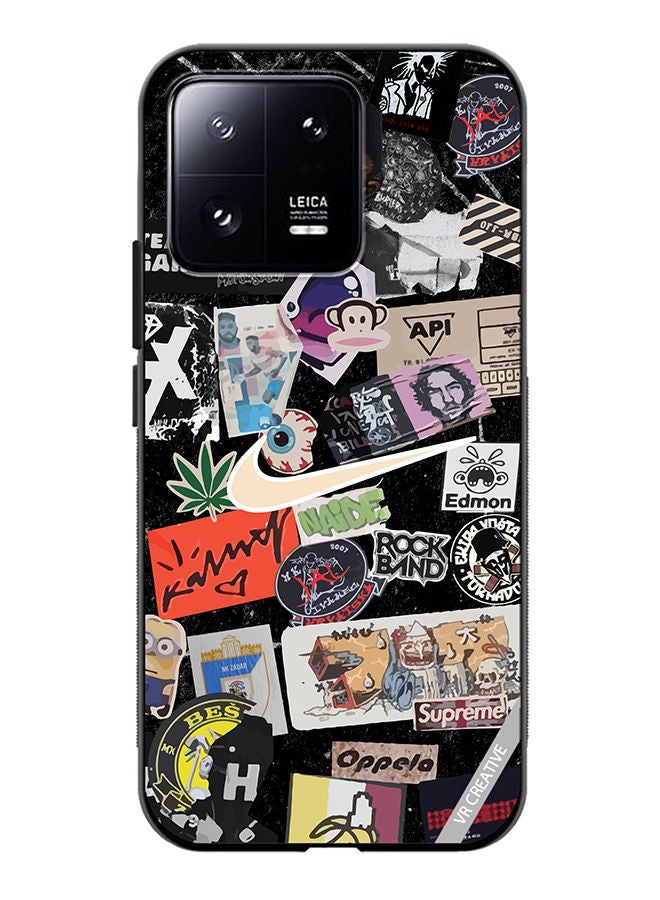 VR CREATIVE غطاء حماية لهاتف Xiaomi 13 بتصميم ملصقات Nike متعددة الألوان - Image 1