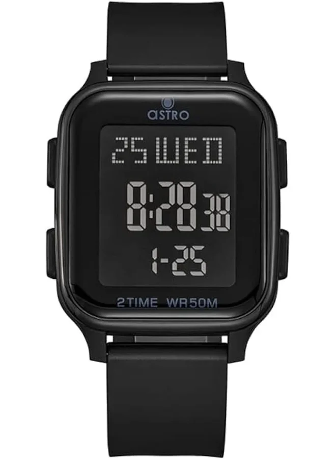 ASTRO Astro Kids Watch, Digital Display and Polyurethane Strap - A23908-PPBB, Black