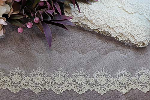 Bapna Cotton, Mesh Applique DIY Craft 5 Yard Trim Ribbon Lace for Sewing, Decor (Ivory, Small) - Image 2