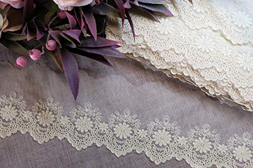 Bapna Cotton, Mesh Applique DIY Craft 5 Yard Trim Ribbon Lace for Sewing, Decor (Ivory, Small) - Image 5