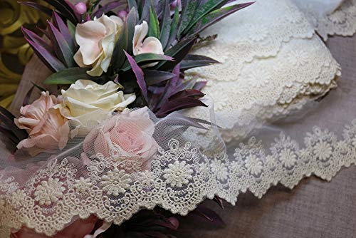 Bapna Cotton, Mesh Applique DIY Craft 5 Yard Trim Ribbon Lace for Sewing, Decor (Ivory, Small) - Image 4