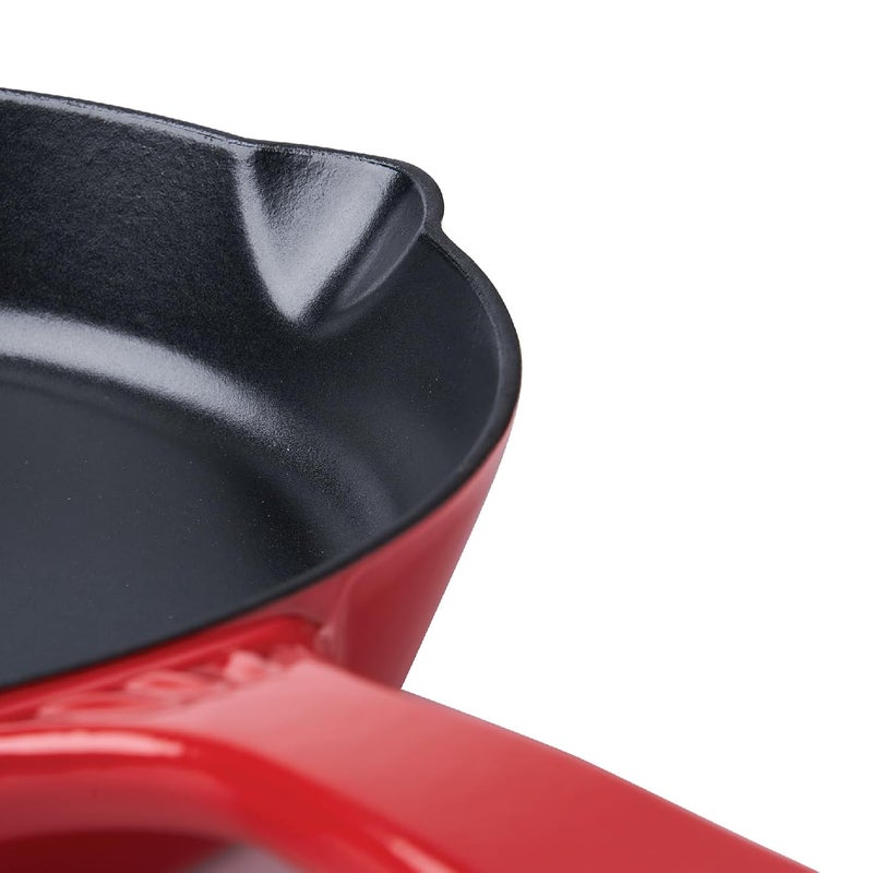 MEYER Meyer Disney Bon Voyage Enamel Cast Iron Frypan | Cast Iron Frying Pan | Iron Skillet | Iron Pan for Cooking | Fry Pan Gas and Induction Suitable, 26cm, Red  - Image 5