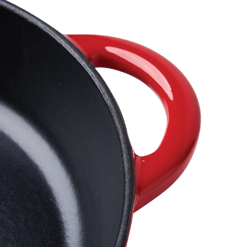 MEYER Meyer Disney Bon Voyage Enamel Cast Iron Frypan | Cast Iron Frying Pan | Iron Skillet | Iron Pan for Cooking | Fry Pan Gas and Induction Suitable, 26cm, Red  - Image 3