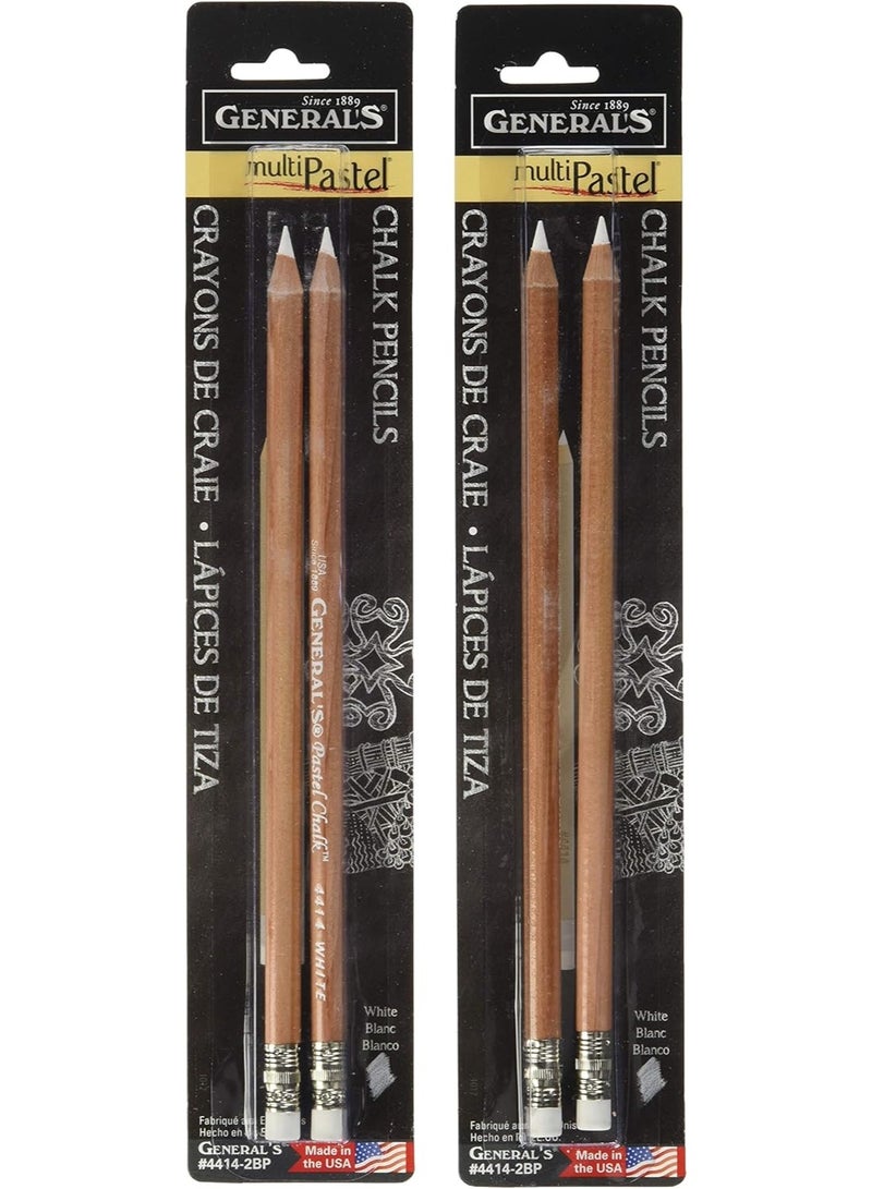 General's Multipastel Chalk Pencils 2/Pkg-White - Image 1
