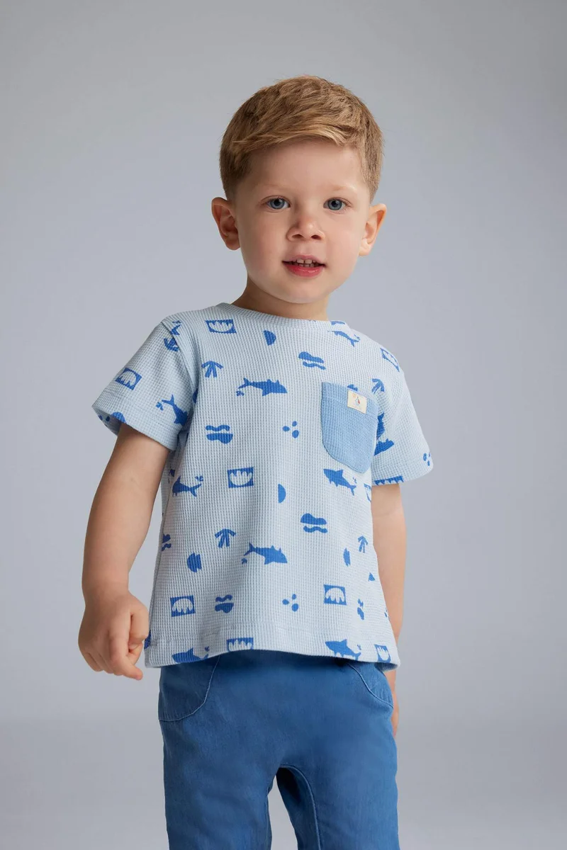 ديفاكتو Baby Boy Printed T-Shirt Jeans 2 Piece Set