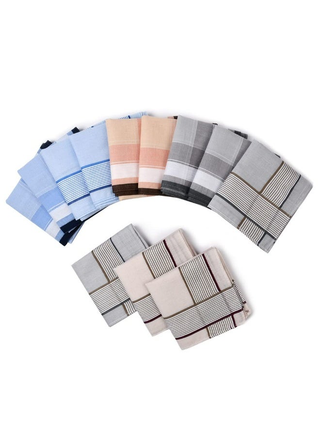 يلا جوي المناديل للرجال، 12 حزمة ناعمة الرجال Hankies مجموعة، الرجال ممتازة المناديل متنوعة جيب مربع Hankies - Image 4